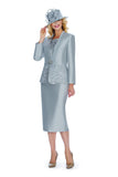 Giovanna G1088 silver skirt suit