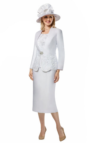 Giovanna G1088 white skirt suit