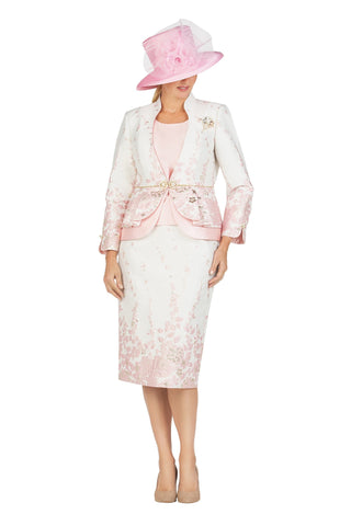 Giovanna G1154 pink brocade skirt suit