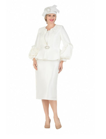 Giovanna G1158 off white skirt suit