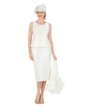 Giovanna G1158 off white skirt suit