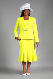 Giovanna G1225 Lemon Yellow Flared Skirt Suit