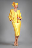 Giovanna G1227 mustard skirt suit