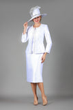 Giovanna G1227 white skirt suit