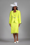 Giovanna G1229 lemon yellow skirt suit