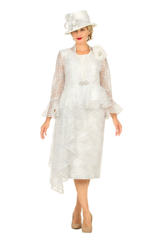 Giovanna G1317 off white lace skirt suit