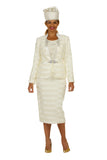 Giovanna G1318 off white skirt suit