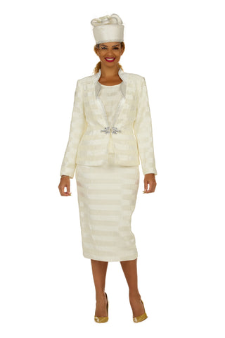 Giovanna G1318 off white skirt suit