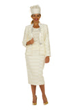 Giovanna G1318 off white crinkle skirt suit