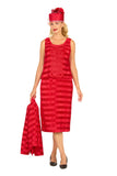 Giovanna G1318 red crinkle skirt suit