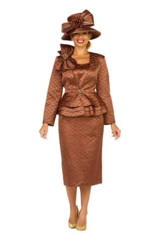 Giovanna G1319 brown skirt suit