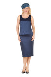 Giovanna G1319 navy skirt suit