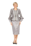 Giovanna G1321 Steel Skirt Suit