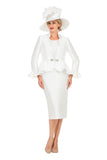 Giovanna G1324 off white peplum skirt suit