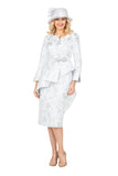 Giovanna G1325 silver brocade skirt suit