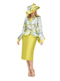 Giovanna G1331 olive green brocade skirt suit