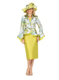 Giovanna G1331 olive brocade skirt suit
