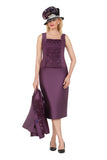 Giovanna G1337 eggplant twill skirt suit