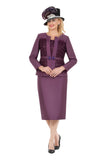 Giovanna G1337 eggplant purple skirt suit