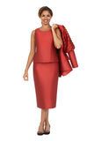 Giovanna G1338 cinnamon red skirt suit