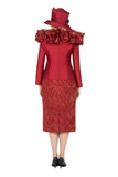 Giovanna G1339 cranberry red skirt suit