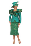 Giovanna G1339 emerald green skirt suit