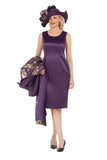Giovanna G1340 eggplant mididress