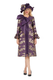 Giovanna G1340 eggplant brocade jacket dress