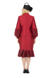Giovanna G1342 cranberry red skirt suit