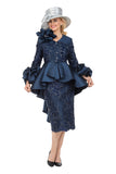 Giovanna G1345 navy blue skirt suit