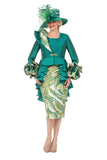 Giovanna G1346 kelly green skirt suit