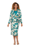 Giovanna G1348 emerald green skirt suit