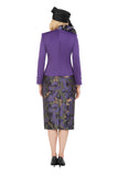 Giovanna G1351 purple brocade skirt suit