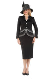 Giovanna G1356 black scuba skirt suit