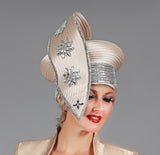 Giovanna HG1212 champagne pillbox hat