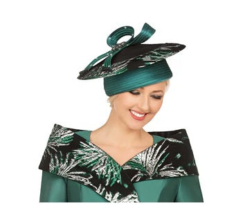Giovanna HG1312 hunter green pillbox hat