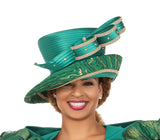 Giovanna HG1339 emerald green brim hat