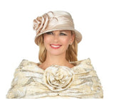 Giovanna HM935 champagne gold small brim hat