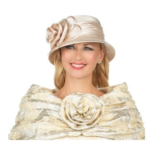 Giovanna HM935 champagne gold small brim hat