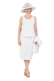Giovanna S0652 white skirt suit