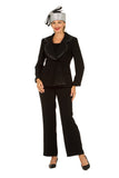 Giovanna S0760 black rhinestone embellished pant suit