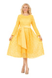 Giovanna D1556 yellow midi dress