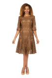 Giovanna D1541 chocolate lace dress