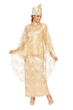 Giovanna D1667 gold lace maxi dress