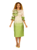 Giovanna D1678 green brocade midi dress