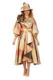 Giovanna D1679 copper brocade dress