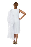 Giovanna D1694 white midi dress