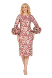 Giovanna 2424 red brocade dress