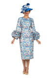 Giovanna 2424 royal blue brocade dress