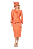Giovanna G1152 burnt orange lace skirt suit